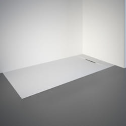 Receveur de douche 70 x 160 cm de plain-pied, décor effet Pierre blanche, ultra léger, recoupable Schulte