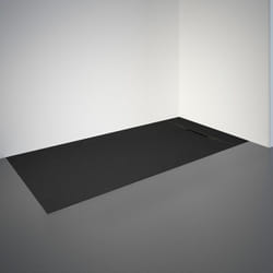 Receveur de douche 70 x 160 cm de plain-pied, décor effet Pierre anthracite, ultra léger, recoupable Schulte
