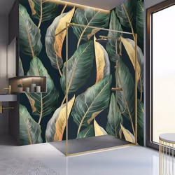 Schulte paroi de douche à litalienne 90x200 cm paroi fixe anticalcaire verre 6 mm transparent encadrement profilé or mat