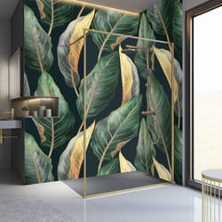 Schulte paroi de douche à litalienne 90x200 cm paroi fixe anticalcaire verre 6 mm transparent encadrement profilé or mat