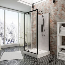 Schulte - Cabine de douche intégrale 90 x 90 x 215 cm avec porte pivotante, verre 5 mm, cabine de douche complète Jersey