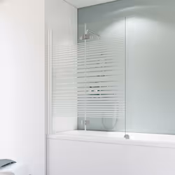 Pare-douche rabattable avec 2 volets, rayures horizontales, profilé blanc Vous êtes fan de bien-être ou plutôt du style press ...
