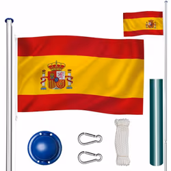 Mât Poteau Porte Drapeau avec 1 Drapeau Aluminium 625 cm Gris TECTAKE. Ce superbe porte drapeau en aluminium sera l'attractio ...