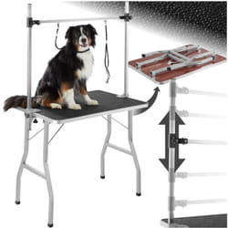 Table de toilettage avec potence réglable en hauteur et 2 sangles Pliable