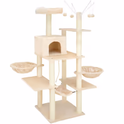 TecTake 402932, Polyester, Bois, Beige, 16 kg