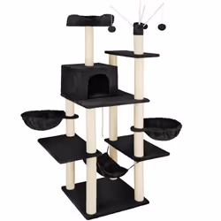 TecTake 402933, Polyester, Bois, Noir, 16 kg