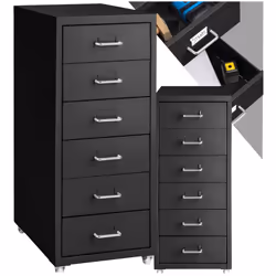 Description générale Ce caisson de bureau mobile à 6 tiroirs est conçu pour optimiser votre espace de travail et réduire le d ...