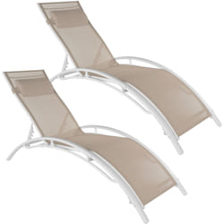 TecTake 403065 chaise de plage Beige Aluminium