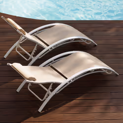 TecTake 403067 chaise de plage Noir Aluminium
