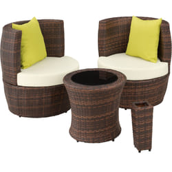 TecTake 403140 ensemble de meubles de jardin Noir, Marron