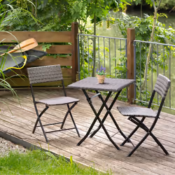 TecTake 403196 ensemble de meubles de jardin Noir