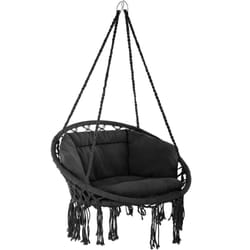 TecTake 403203 chaise d'extérieur Polyester, Acier Noir