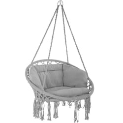 TecTake 403204 chaise d'extérieur Polyester, Acier Gris
