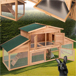 Tectake - Clapier pour petits rongeurs en bois 226 x 77 95,5 cm