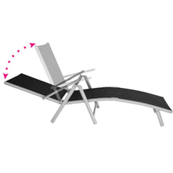 TecTake 403259 chaise de plage Noir, Gris Aluminium