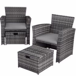 TecTake 403279, Gris, 4 siège(s), Adultes et enfants, Garçon/Fille