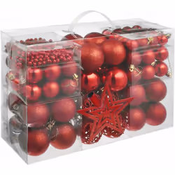 Lot de 86 décorations de Noël rouges 86 boules de Noël rouges  rouge