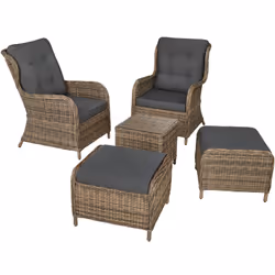 TecTake 403352 ensemble de meubles de jardin Marron