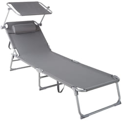 TecTake 403413 chaise de plage Gris Polyester, Acier