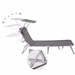 TecTake 403414 chaise de plage Gris Polyester, Acier - Vue supplémentaire 4