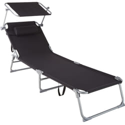 TecTake 403415 chaise de plage Noir Polyester, Acier