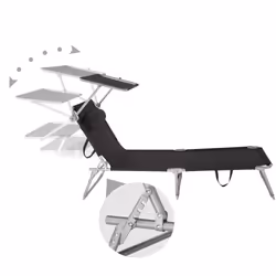 TecTake 403415 chaise de plage Noir Polyester, Acier - Vue supplémentaire 4