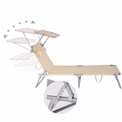 TecTake 403418 chaise de plage Beige Polyester, Acier - Vue supplémentaire 4