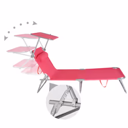 TecTake 403419 chaise de plage Rose Polyester, Acier - Vue supplémentaire 4