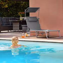 TecTake 403420 chaise de plage Rose Polyester, Acier