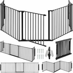 Grille de protection pour cheminée, barrière de sécurité enfant bébé en acier robuste