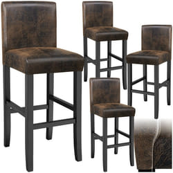 Tabouret de bar rembourré avec dossier Ensemble de 4 pièces marron foncé