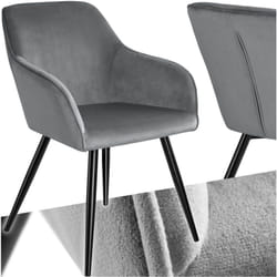 Chaise marilyn Effet Velours Style Scandinave rembourrée aspect velours style scandinave gris/noir -