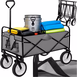 Chariot de jardin et de transport pliable gris