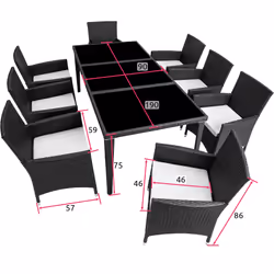 TecTake 403753 ensemble de meubles de jardin Marron - Vue supplémentaire 11