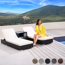 TecTake 403770 ensemble de meubles de jardin Gris