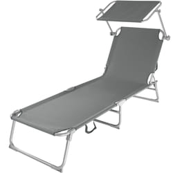 TecTake 403786 chaise de plage Gris Polyester, Acier