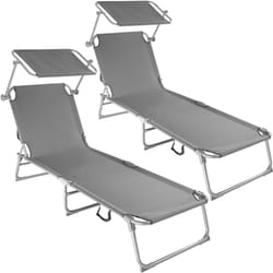 TecTake 403787 chaise de plage Gris Polyester, Acier