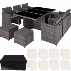 TecTake 403821 ensemble de meubles de jardin Gris