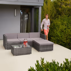 TecTake 403827 canapé 4 siège(s) Gris