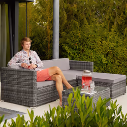 TecTake 403827 canapé 4 siège(s) Gris