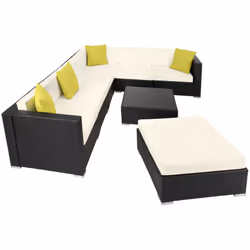 TecTake 403836 canapé 7 siège(s) Noir