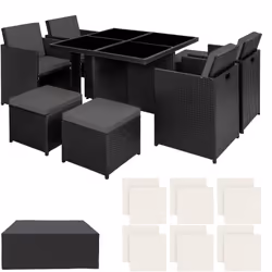 TecTake 403844, Noir, 8 siège(s), Adultes et enfants, Garçon/Fille
