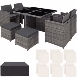 TecTake 403846, Gris, 8 siège(s), Adultes et enfants, Garçon/Fille
