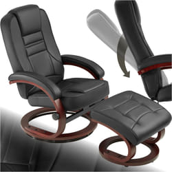 Fauteuil relax pied rond avec repose-pieds Dossier réglable