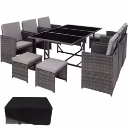 TecTake 403867, Gris, 10 siège(s), Adultes et enfants, Garçon/Fille