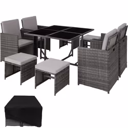 TecTake 403901, Gris, 8 siège(s), Adultes et enfants, Garçon/Fille