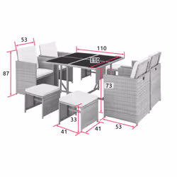 TecTake 403901 ensemble de meubles de jardin Gris