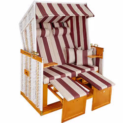 TecTake 403908, Rouge, Blanc, Textile, Plastique, Polyester, Bois, Couché(e)/assis(e), 1150 mm, 780 mm, 1580 mm