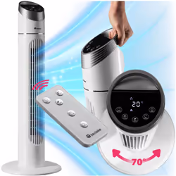 Combattez les vagues de chaleur de l'été avec notre puissant ventilateur colonne tectake. Ce ventilateur avec sa forme élancé ...