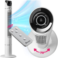 Tectake - Ventilateur colonne oscillant 40W 3 vitesses H1100mm Blanc